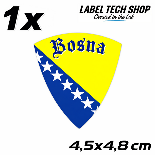 Bosnien Bosna Bosnia Wappen Aufkleber – Bosnia Herzegovina Emblem Sticker – 4,5 × 4,8 cm (011)