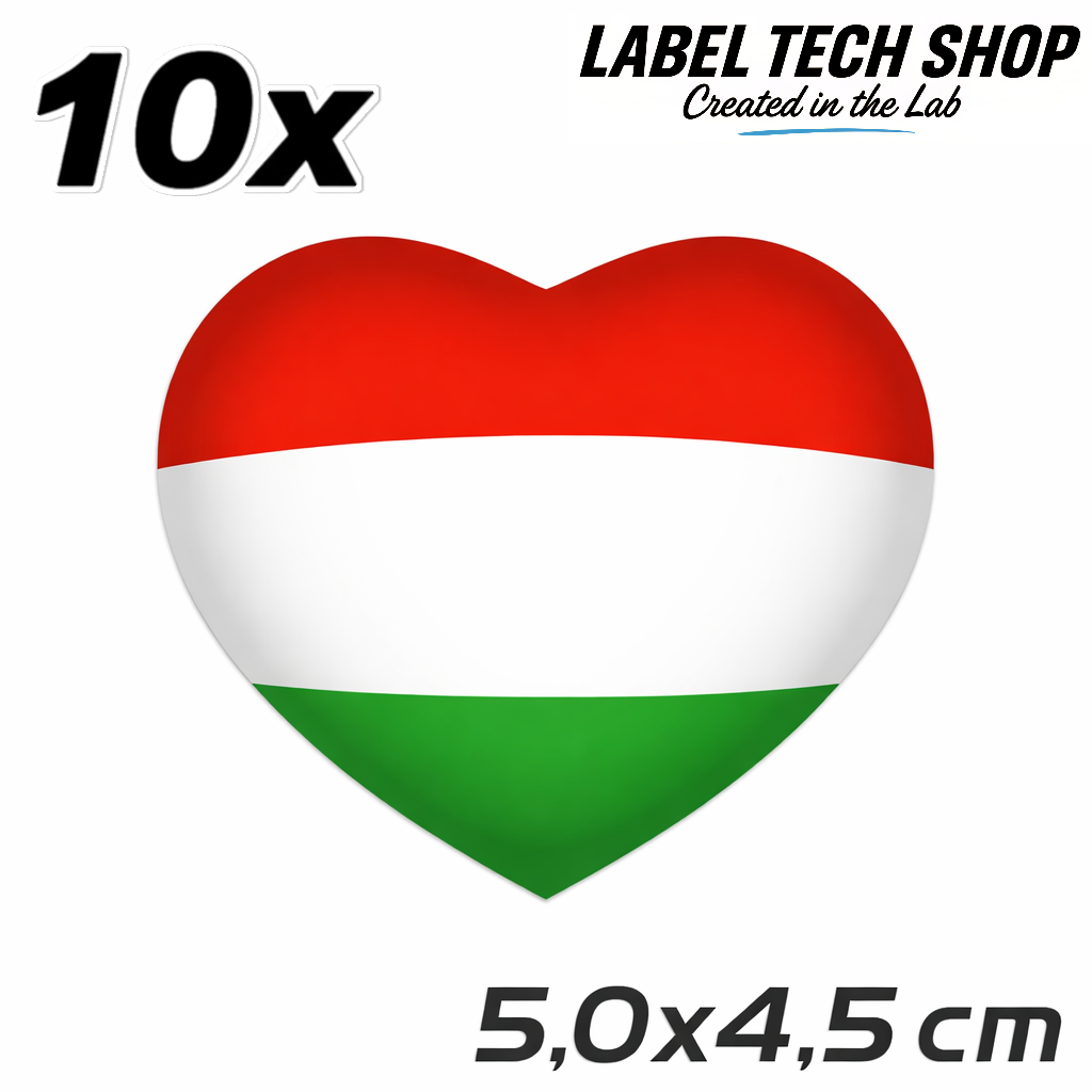 Ungarn Hungary Magyarország Herz Aufkleber Matrica – Hungary Flag Heart Sticker – Auto Laptop Helm – 5,0 × 4,5 cm (049)