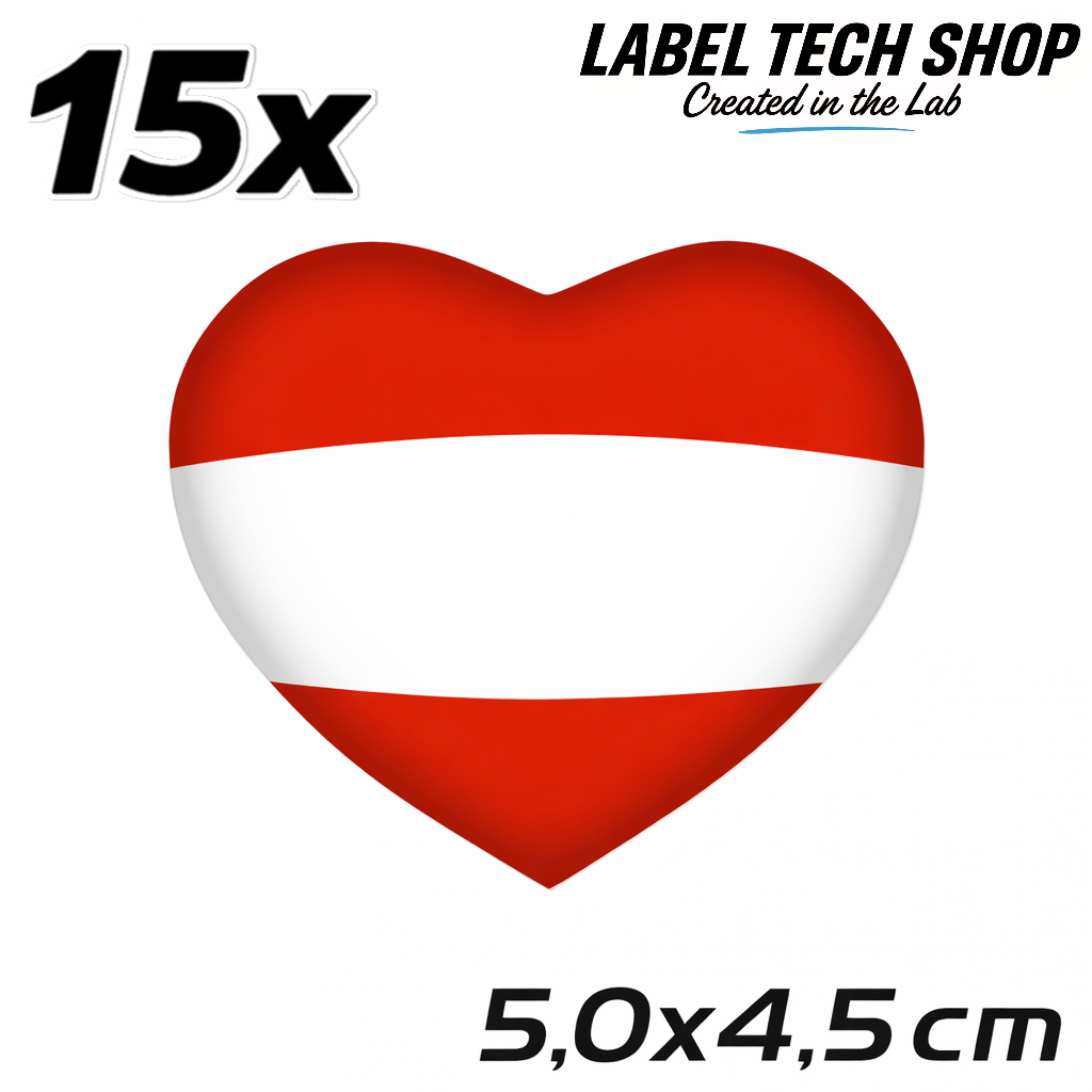 Österreich Austria Herz Aufkleber – Austria Flag Heart Sticker – Auto Laptop Helm 5,0 × 4,5 cm (050)