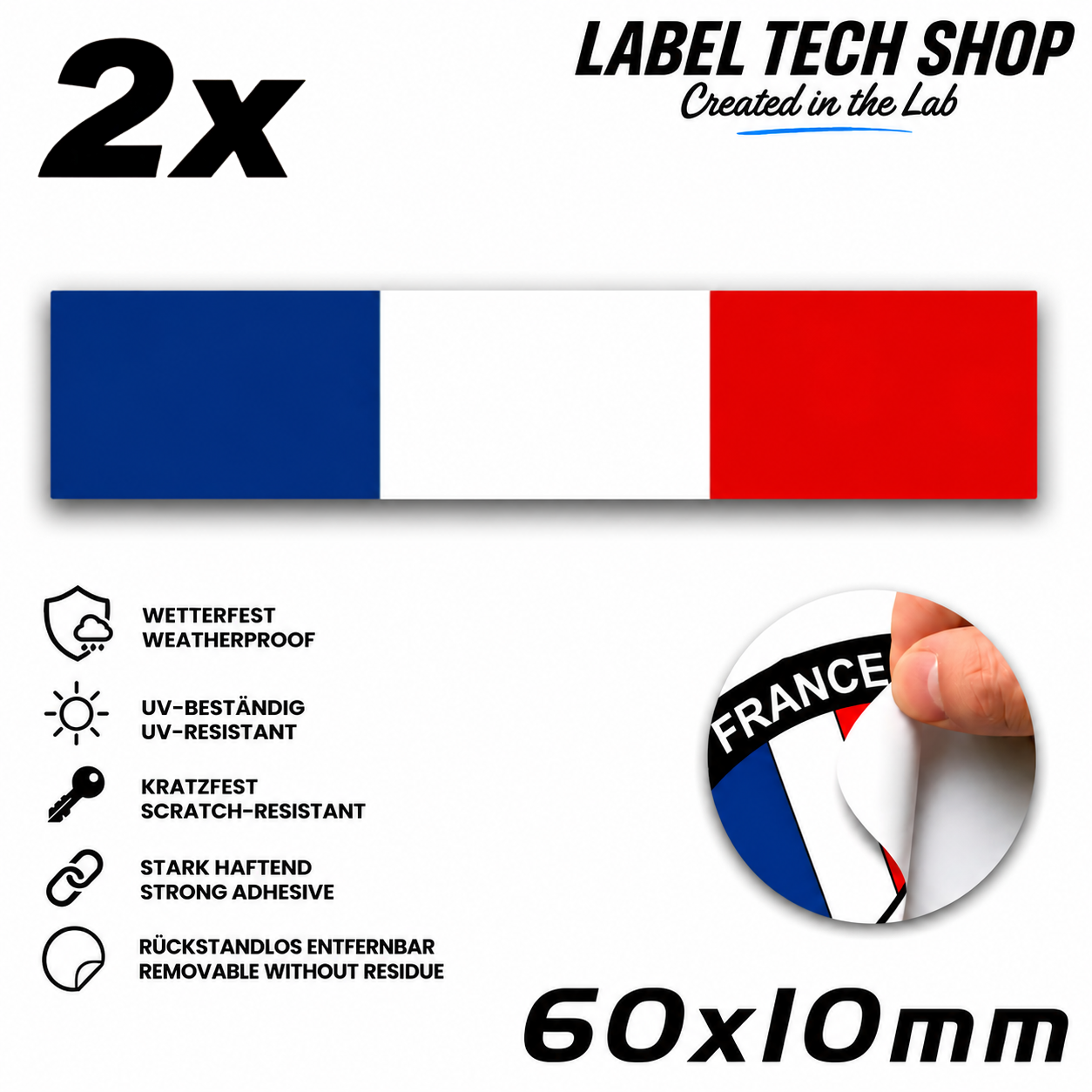 🇫🇷 Frankreich Flagge Aufkleber France Sticker Drapeau Français Auto Helm 60x10mm NR.039