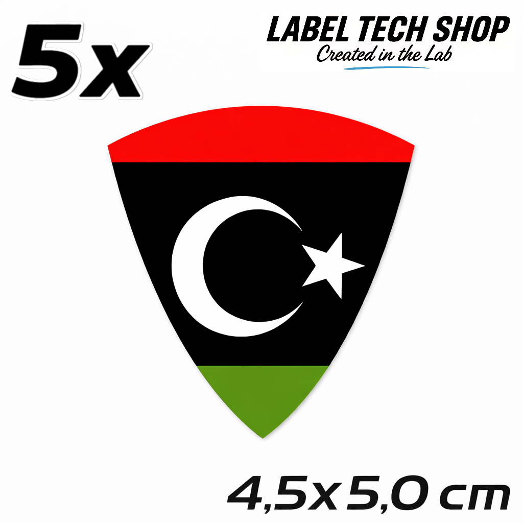 Libyen Libya ليبيا Aufkleber Sticker ملصق – Flag Flagge Wappen Emblem – Auto Laptop Helm Geschenk – 4,5 × 5,0 cm (120)