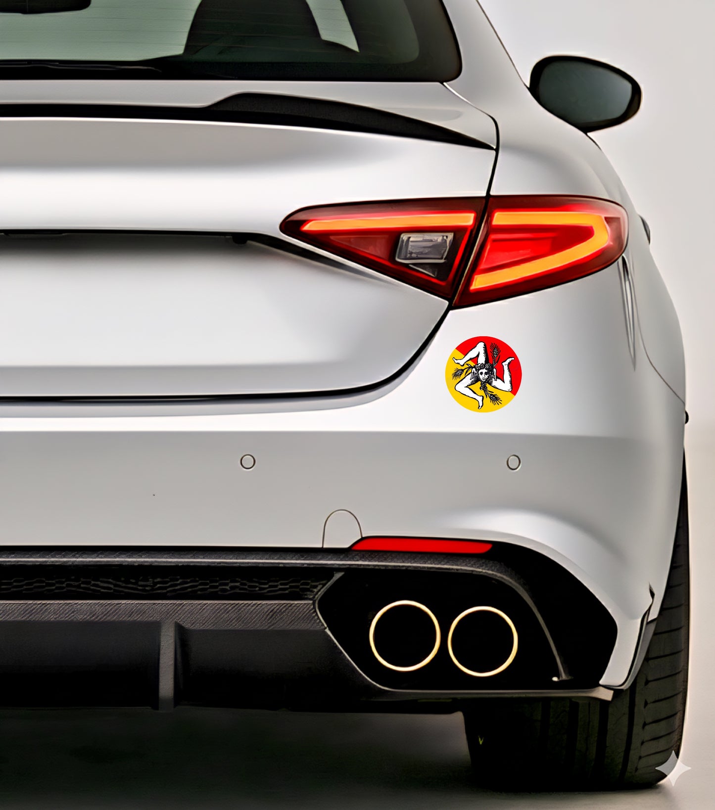 2x Sizilien Aufkleber – Sicilia Sicily Flagge Wappen Sticker Rund Ø 6 cm (029)