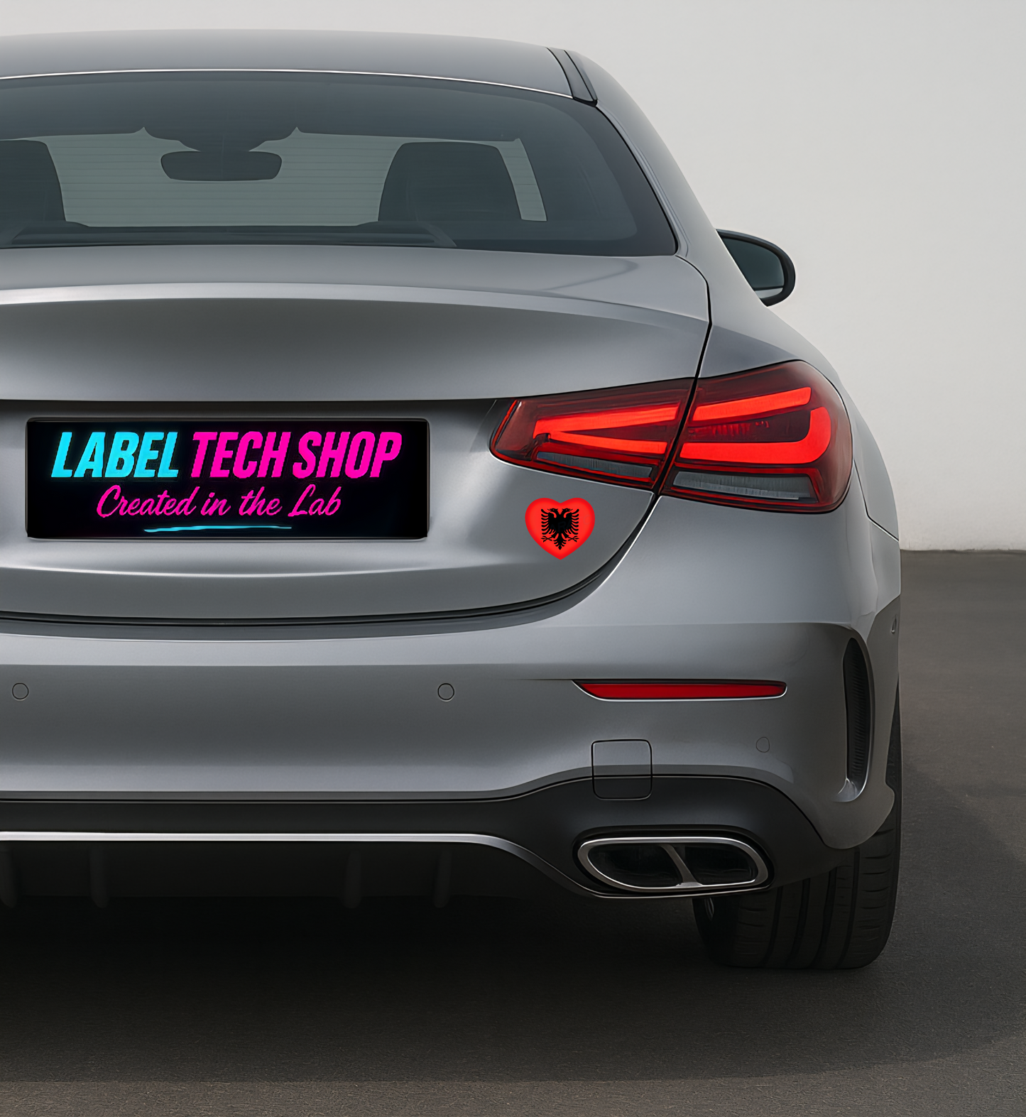 5x Albania Shqiponja Herz Sticker – Albanien Flagge Heart Aufkleber 4,5x5,5cm (005)