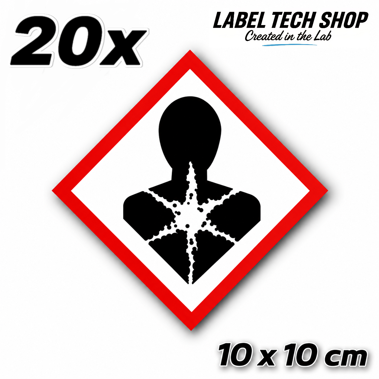 GHS08 Gesundheitsgefahr Aufkleber Health Hazard Sticker Gefahrstoff Kennzeichen nach CLP / GHS Arbeitssicherheit