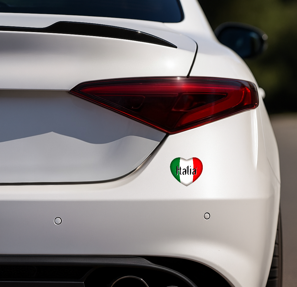 100x Italia/Italien Aufkleber Herz 5×4,5cm Flagge Italien Adesivo Cuore Sticker 060