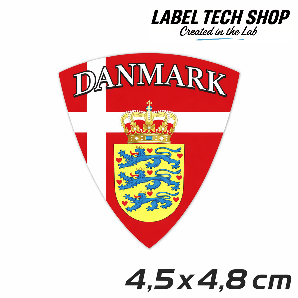 Dänemark Aufkleber Denmark Sticker Wappen Danmark Klistermærke – Coat of Arms – 4,5 × 4,8 cm (110)