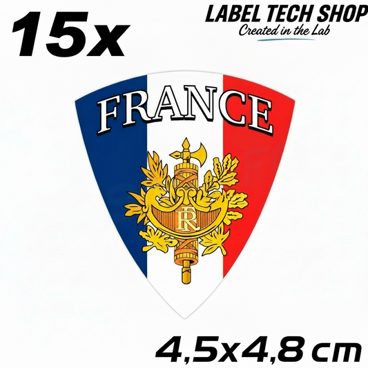 15x Frankreich Aufkleber France Francia Flagge Sticker 4,5x4,8cm (020)