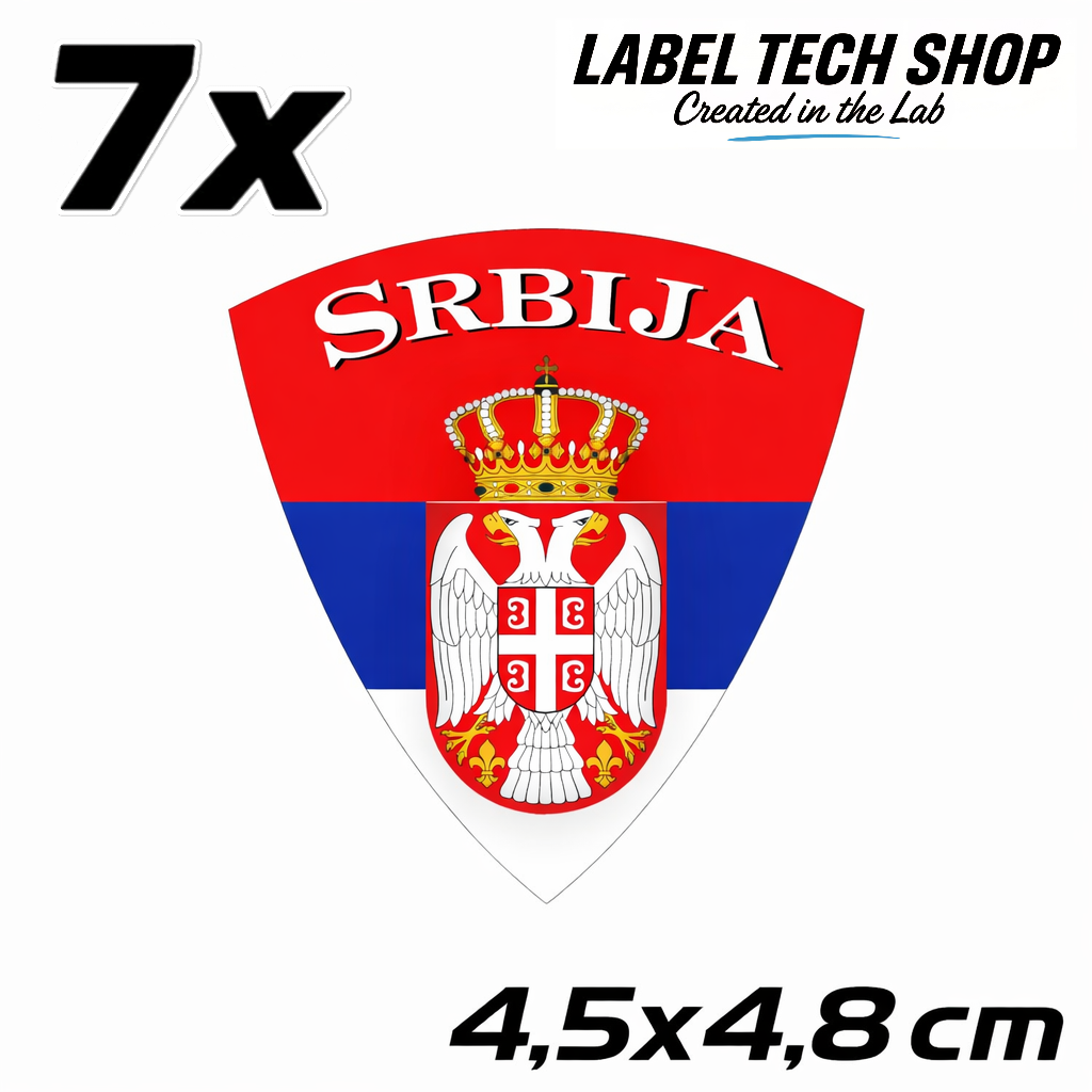 Serbien Serbia Srbija Wappen Aufkleber – Serbia Coat of Arms Emblem Sticker – 4,5 × 4,8 cm (010)