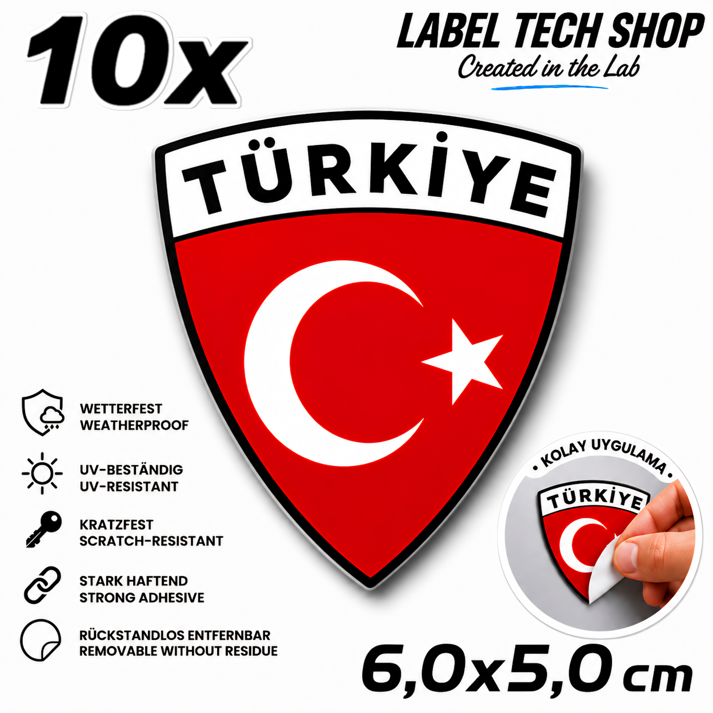 🇹🇷 Türkiye Türkei Wappen Aufkleber Turkey Sticker Çıkartma Wappen Auto Helm Motorrad 6,0x5,0cm NR.007