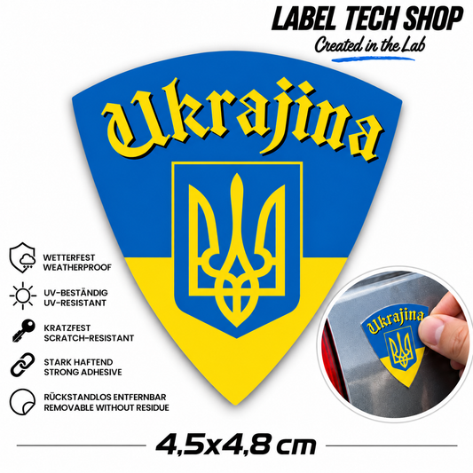 🇺🇦 Ukraine  Aufkleber Sticker Flagge Україна Наклейка  Wappen Emblem Auto 4,5x4,8cm Nr.012
