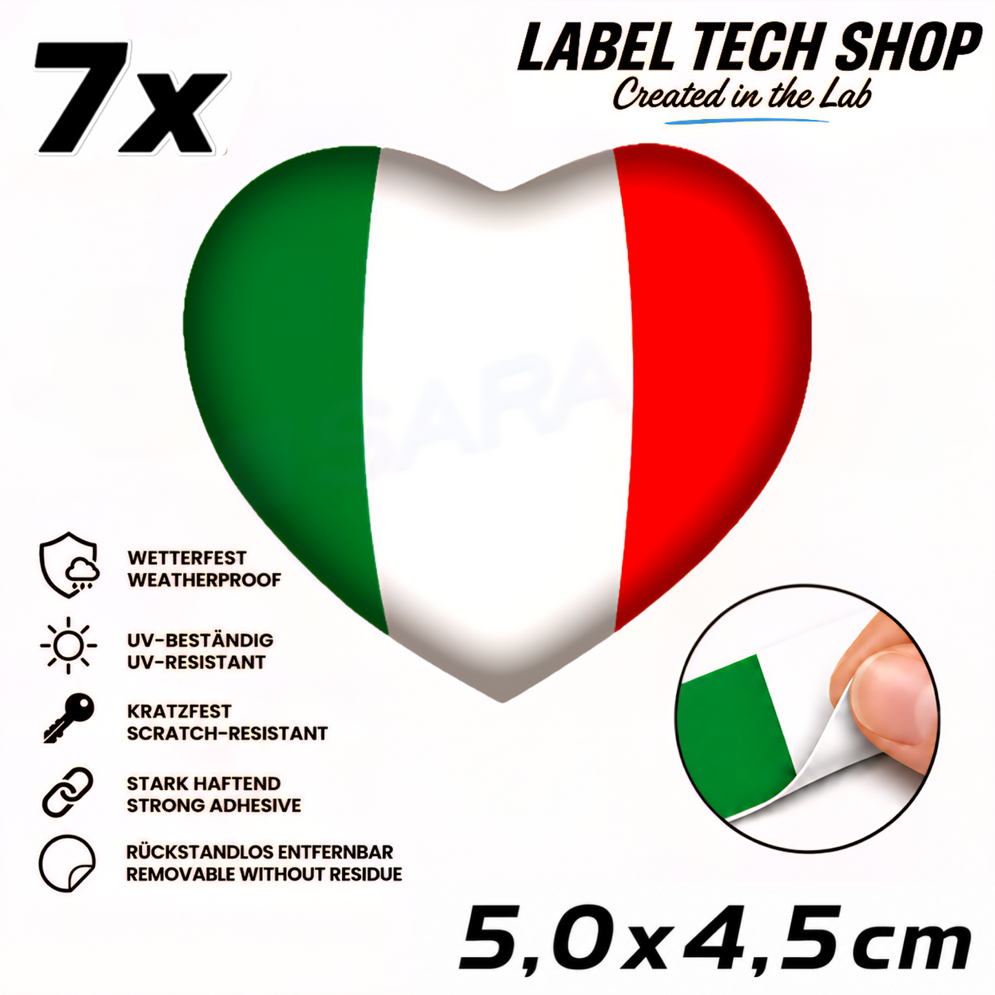 🇮🇹 Italien Aufkleber Herz Italian Sticker Heart Adesivo Cuore Italiano Bandiera Auto Helm 5,0x4,0cm NR.046