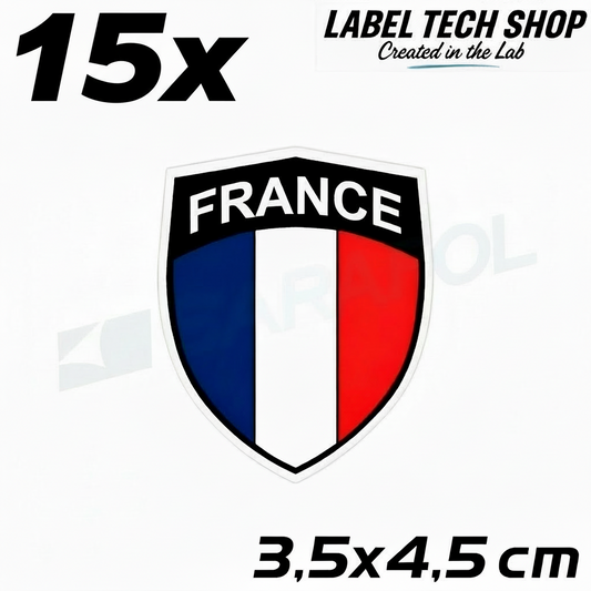 15x Frankreich Aufkleber France Francia Flagge Sticker 3,5x4,5cm (035)