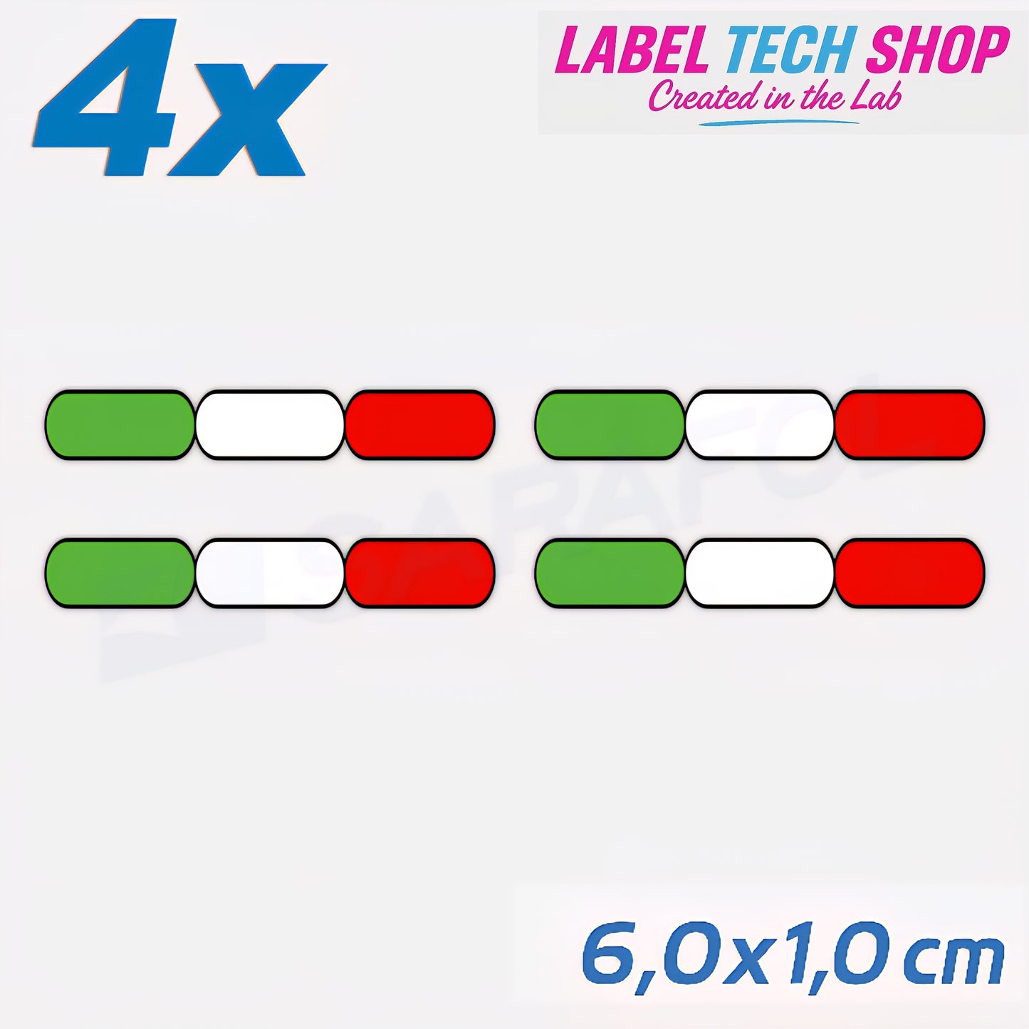 4x Italia/Italien Aufkleber Flagge 6×1 cm Italien Streifen Adesivo Sticker 037