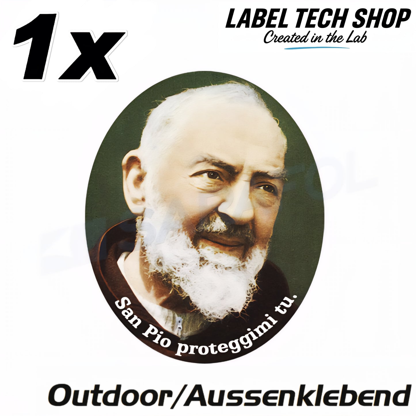 1x Padre Pio Aufkleber Sticker Außenklebend Katholisch Catholic 4,5x5,0 cm (027)