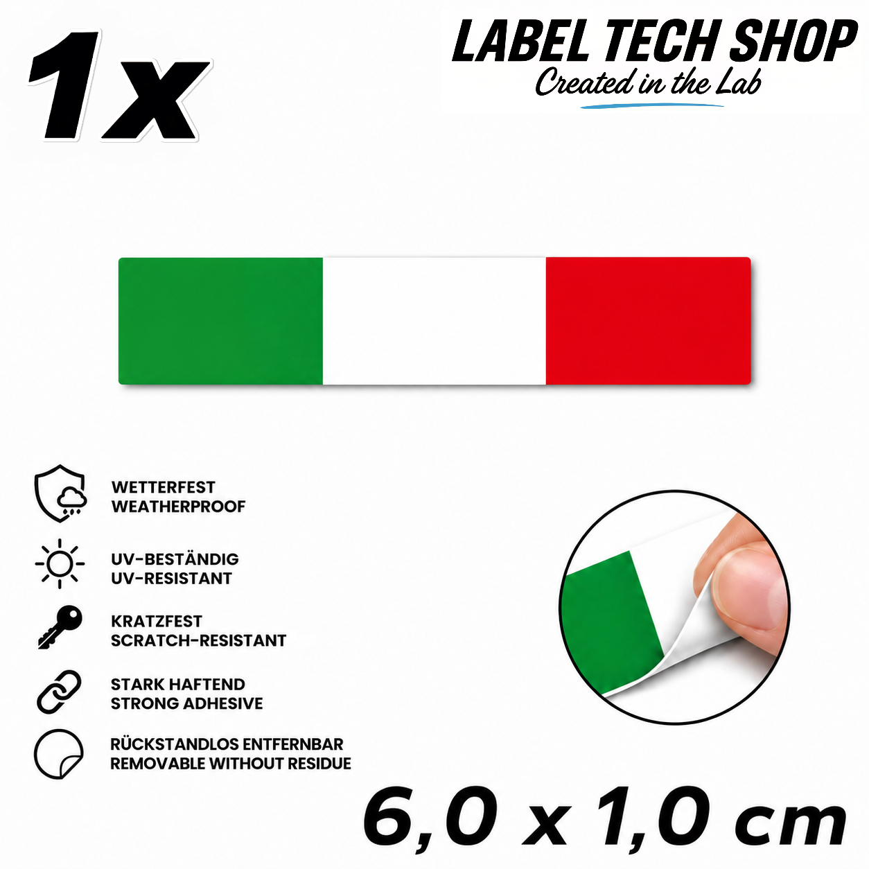 🇮🇹 Italien Aufkleber Italian Sticker Adesivo Italiano Bandiera Italiana Motorrad Auto Helm 6,0x1,0cm NR.036