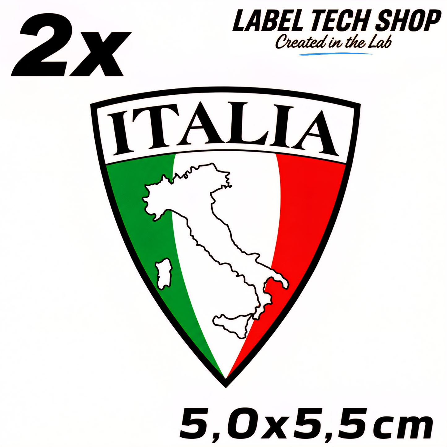 🇮🇹 Italien Italia Italy Emblem Wappen Adesivo Sticker Aufkleber Auto Motorrad Helm Laptop Flagge 5,0x5,5cm