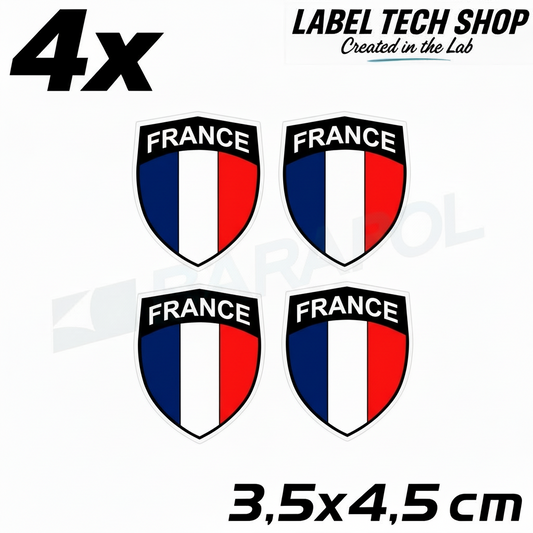 4x Frankreich Aufkleber France Francia Flagge Sticker 3,5x4,5cm (035)