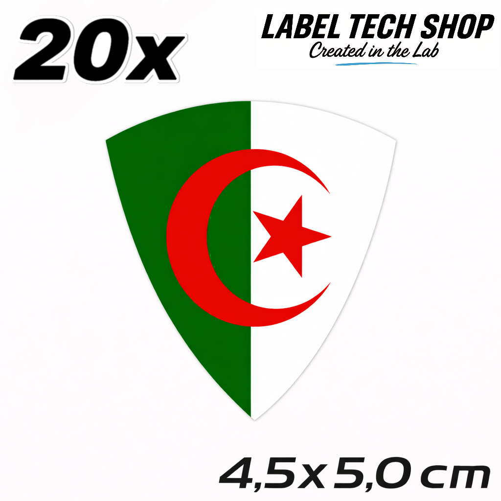 Algerien Algeria الجزائر Aufkleber Sticker ملصق – Flag Flagge Wappen Emblem – Auto Laptop Helm Geschenk – 4,5 × 5,0 cm (121)