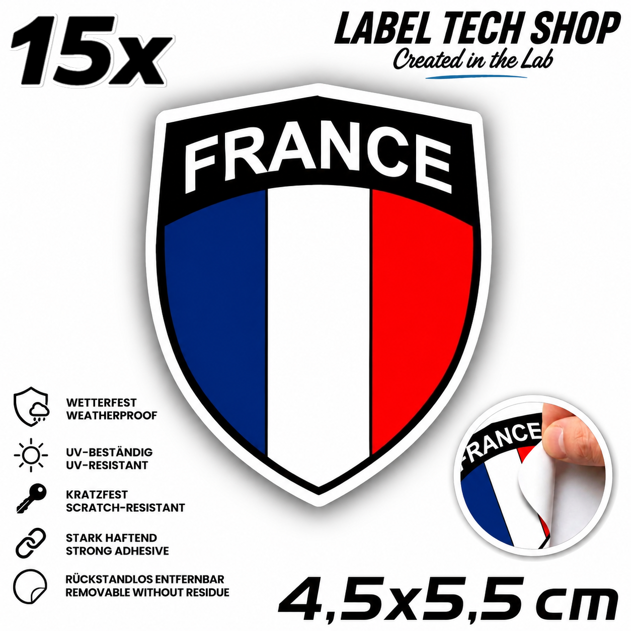 🇫🇷 Frankreich Wappen Aufkleber France Sticker Autocollant France Emblem Auto Helm 4,5x5,5cm NR.034