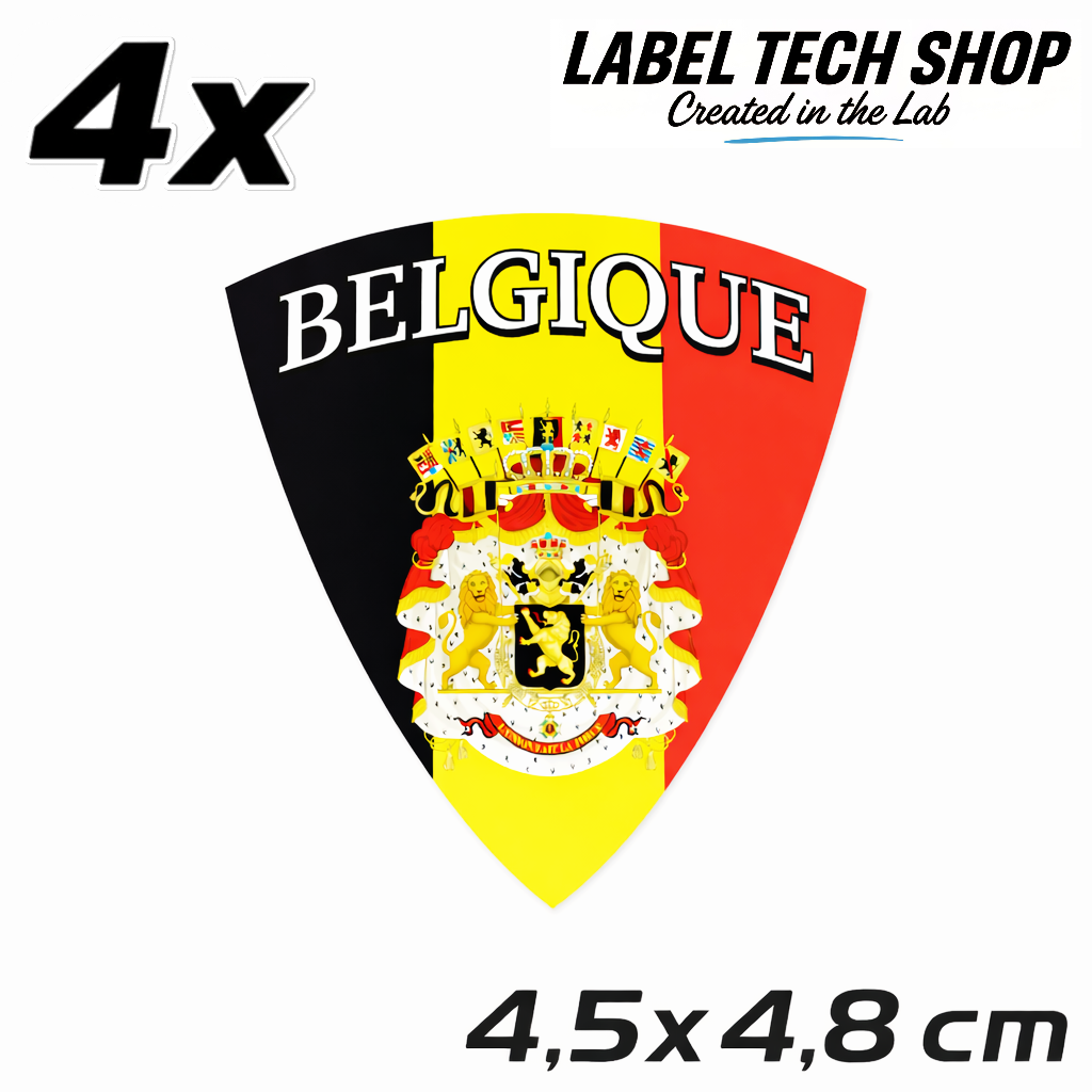 Belgien Belgique Belgium Wappen Aufkleber Sticker Autocollant – Coat of Arms – Auto Laptop Helm – 4,5 × 4,8 cm (112)