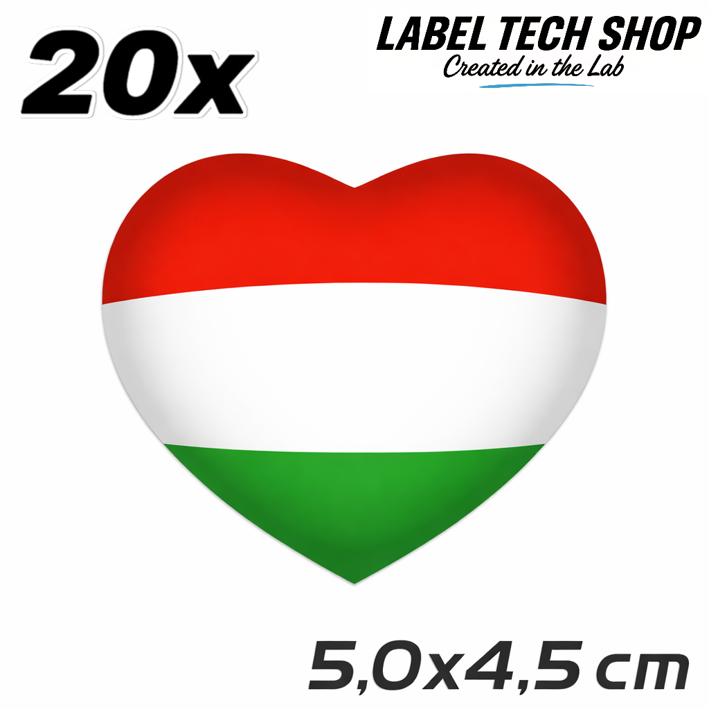 Ungarn Hungary Magyarország Herz Aufkleber Matrica – Hungary Flag Heart Sticker – Auto Laptop Helm – 5,0 × 4,5 cm (049)