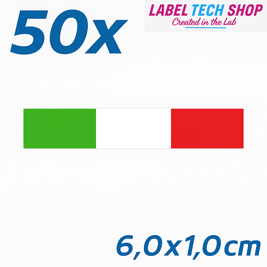 50x Italia/Italien Aufkleber Flagge 6×1 cm Italien Streifen Adesivo Sticker 036