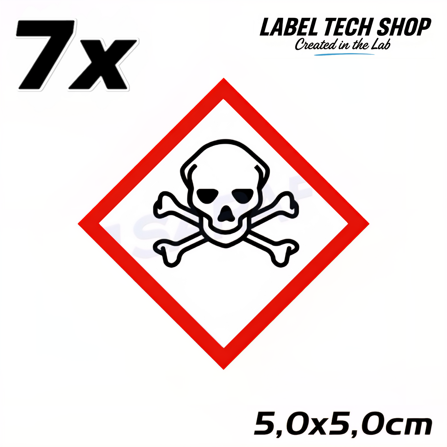 GHS06 Totenkopf Aufkleber  Giftige Chemikalien Toxisch nach CLP Norm Arbeitssicherheit