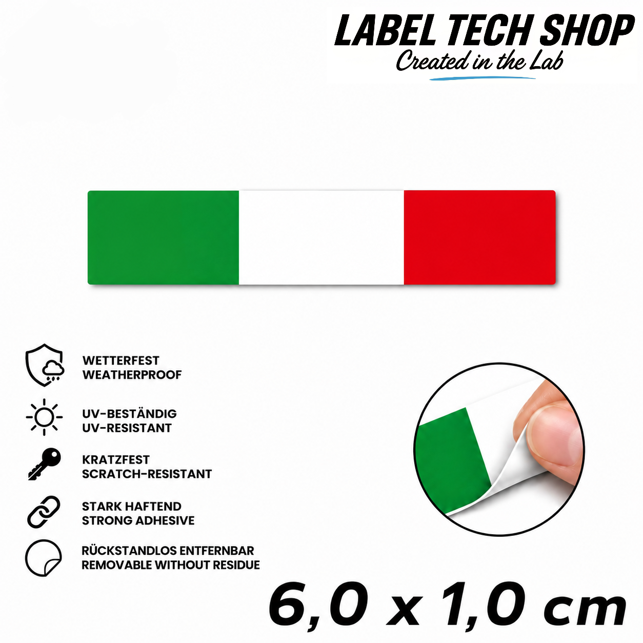 🇮🇹 Italien Aufkleber Italian Sticker Adesivo Italiano Bandiera Italiana Motorrad Auto Helm 6,0x1,0cm NR.036