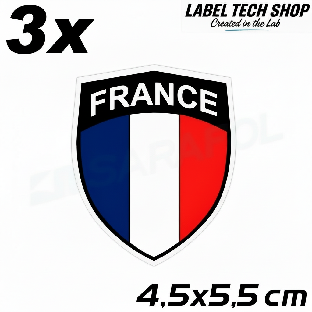 3x Frankreich Aufkleber France Francia Flagge Sticker 4,5x5,5cm (034)