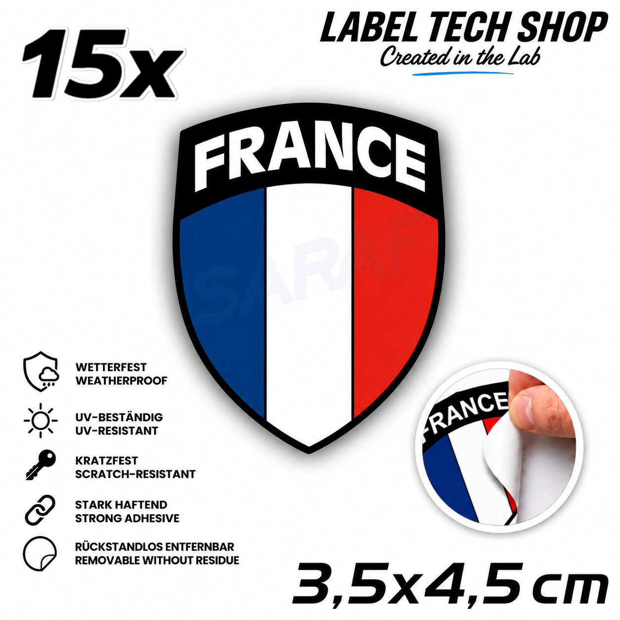 🇫🇷 Frankreich Militär Aufkleber France Sticker Autocollant France Emblem Auto Helm 3,5x4,5cm NR.042