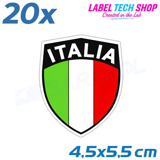 20x Italia/Italien Aufkleber Scudo 4,5×5,5cm Flagge Italien Adesivo Sticker 033
