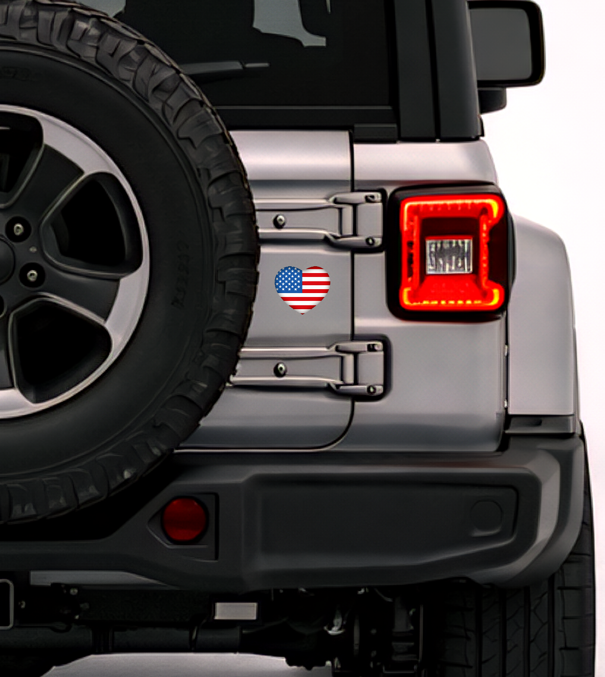 America Amerika Herz Aufkleber Sticker – USA Flag Heart Sticker – Auto Laptop Helm Geschenk – 5,0 × 4,5 cm (057)