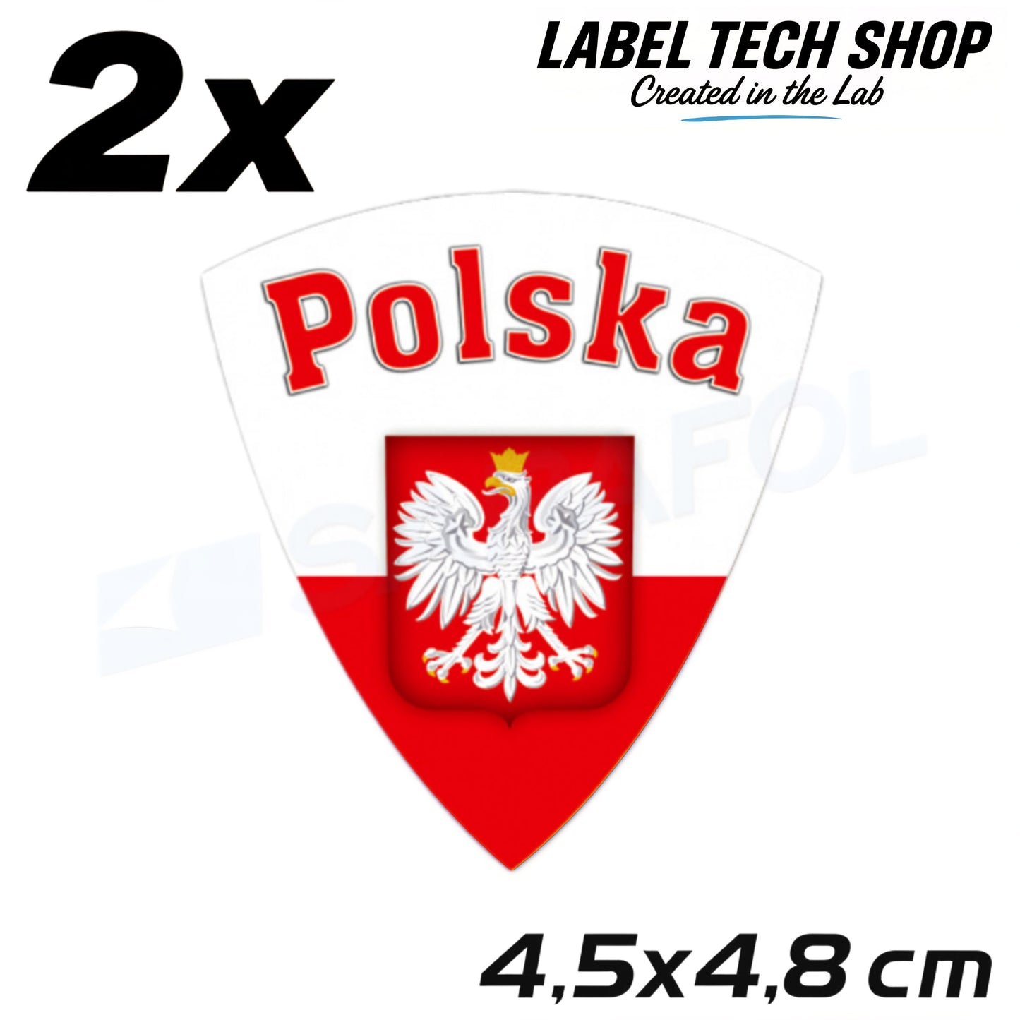 2x Polen Aufkleber 🇮🇩 Polska naklejka Polish Sticker Flagge 4,5x4,8cm 021