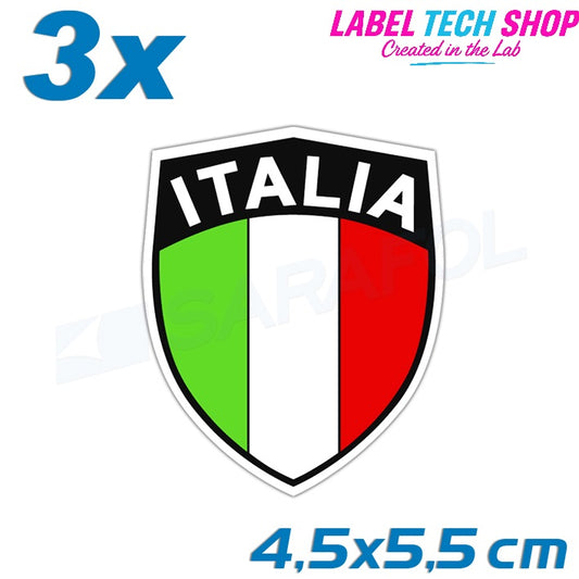 3x Italia/Italien Aufkleber Scudo 4,5×5,5cm Flagge Italien Adesivo Sticker 033