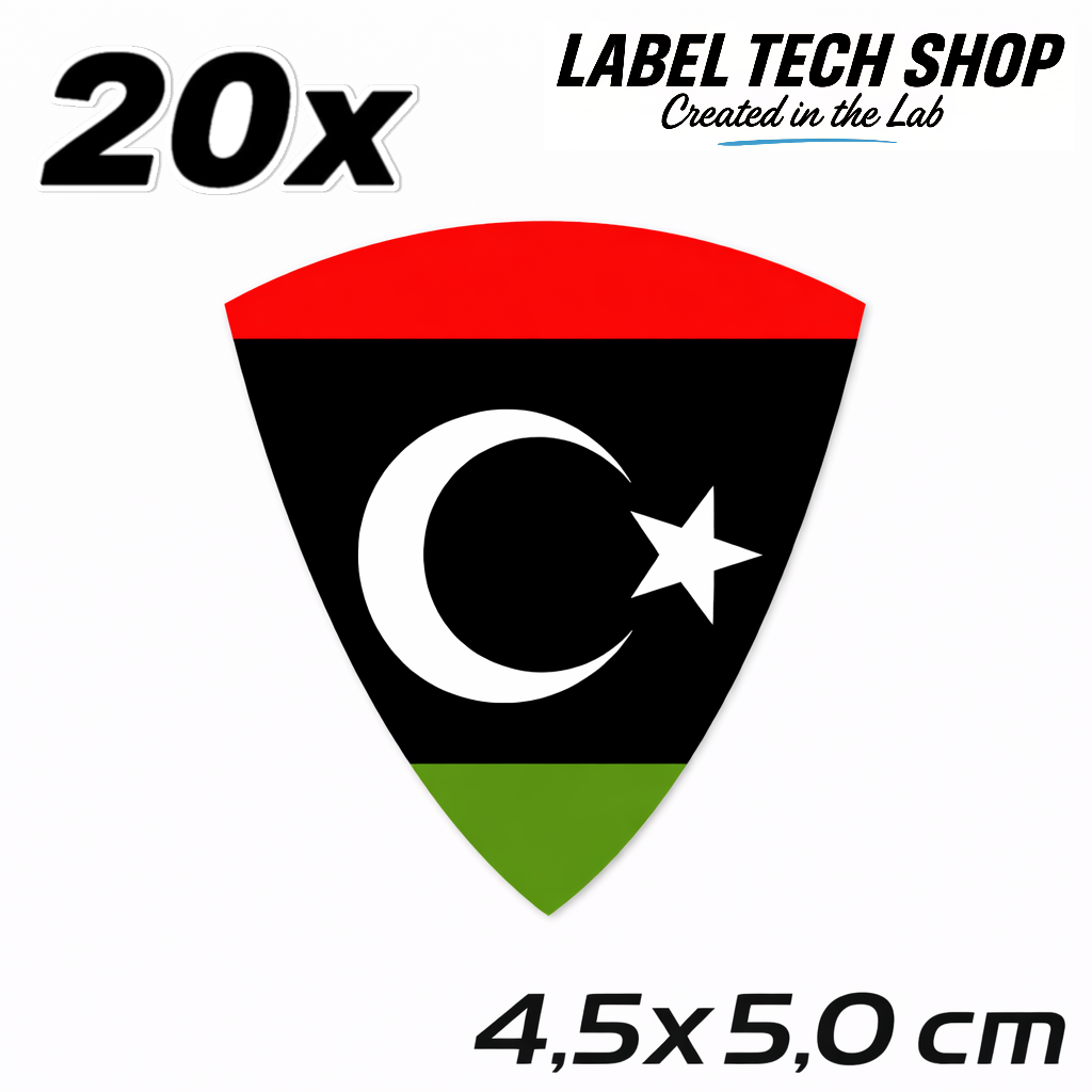 Libyen Libya ليبيا Aufkleber Sticker ملصق – Flag Flagge Wappen Emblem – Auto Laptop Helm Geschenk – 4,5 × 5,0 cm (120)
