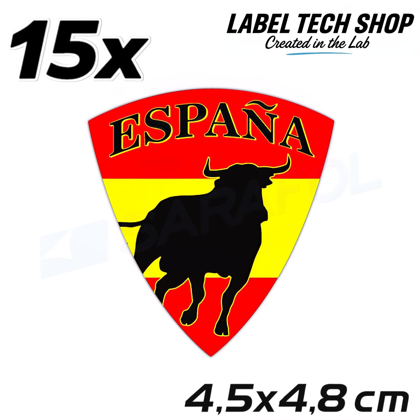 15x Spanien Aufkleber España adhesivo Spain Sticker Flagge Wappen 4,5x4,8cm (002)