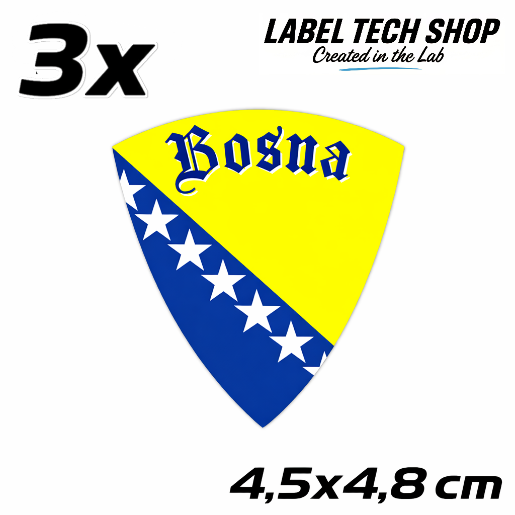 Bosnien Bosna Bosnia Wappen Aufkleber – Bosnia Herzegovina Emblem Sticker – 4,5 × 4,8 cm (011)