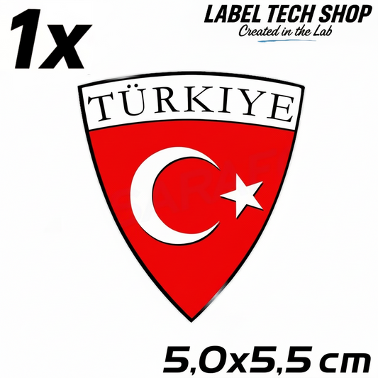 1x Türkei Aufkleber Türkiye Turkey Bayrak Flagge Wappen Sticker 5,0x5,5cm (007)