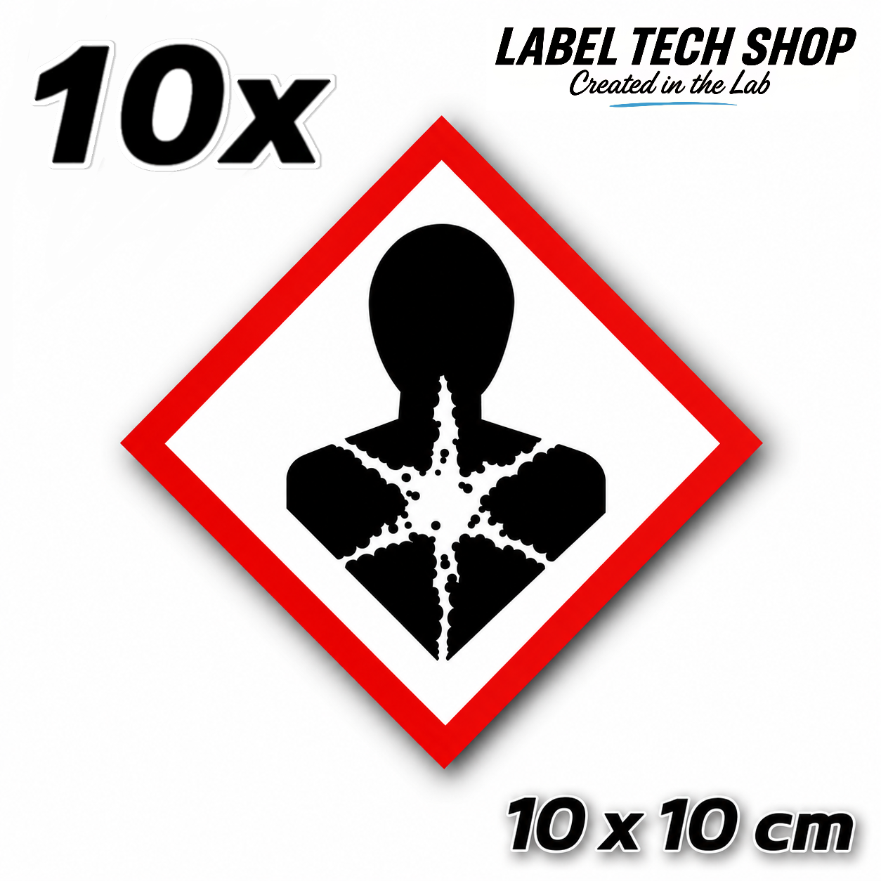 GHS08 Gesundheitsgefahr Aufkleber Health Hazard Sticker Gefahrstoff Kennzeichen nach CLP / GHS Arbeitssicherheit