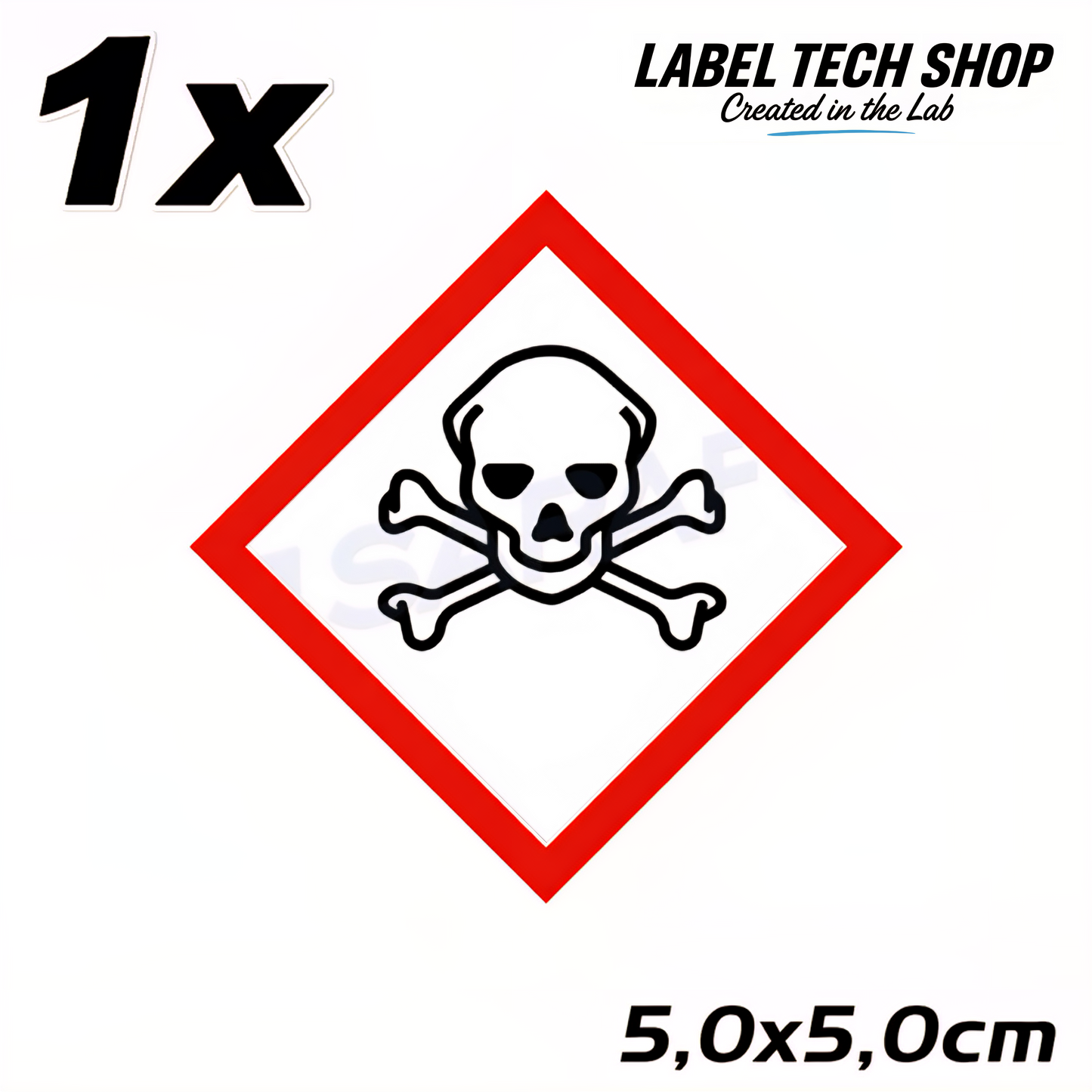 GHS06 Totenkopf Aufkleber  Giftige Chemikalien Toxisch nach CLP Norm Arbeitssicherheit