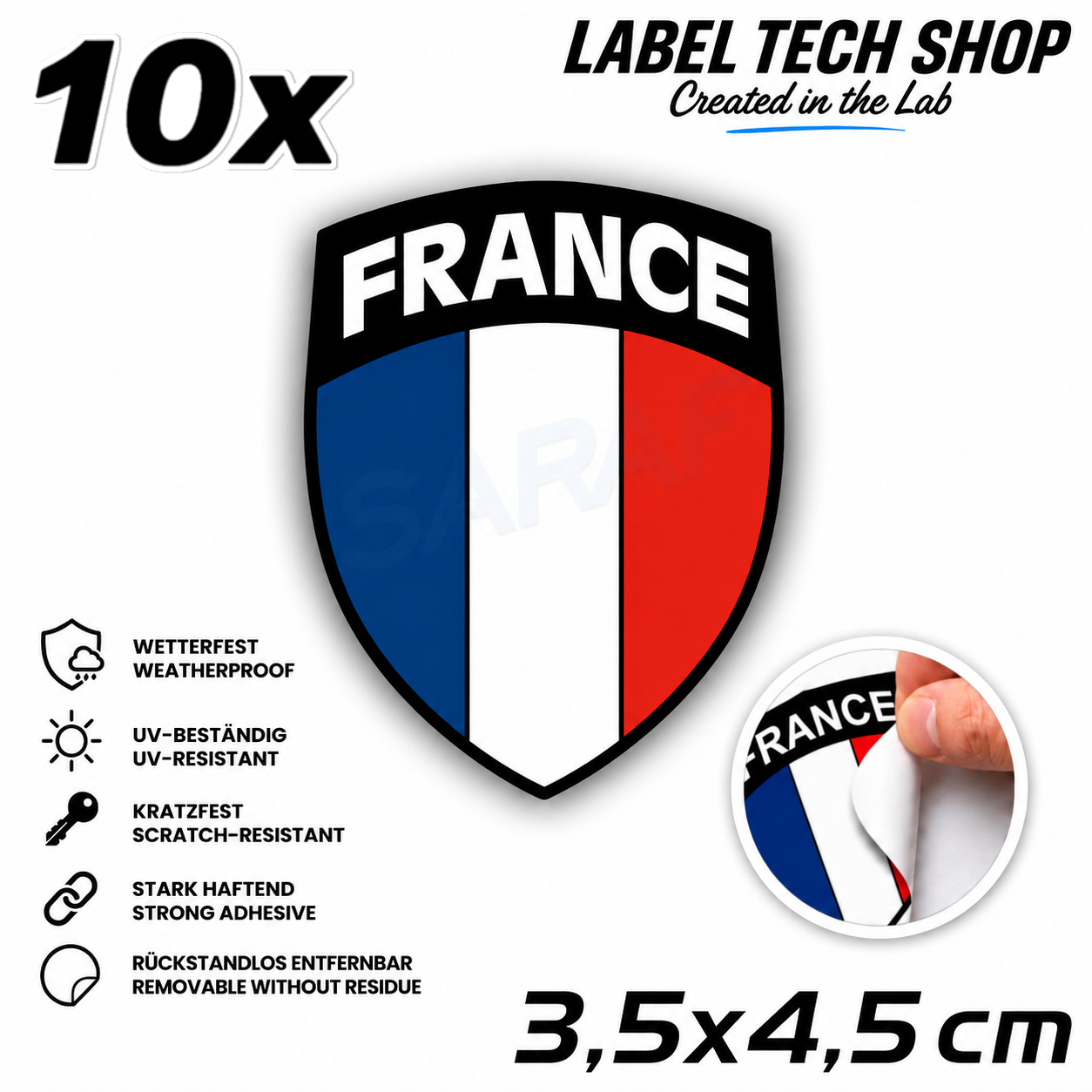 🇫🇷 Frankreich Militär Aufkleber France Sticker Autocollant France Emblem Auto Helm 3,5x4,5cm NR.042