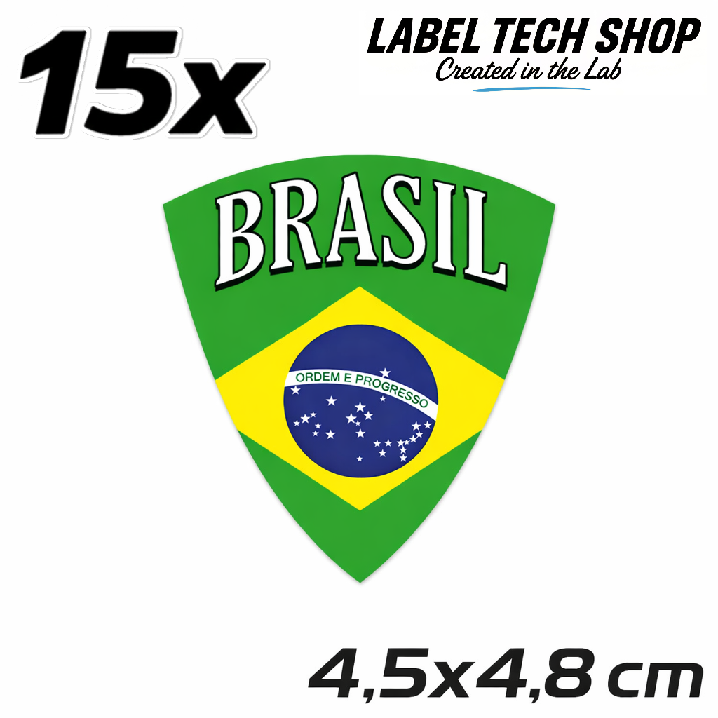 Brasilien Brasil Brazil Wappen Emblem Aufkleber Adesivo Sticker – Coat of Arms – Auto Laptop Helm – 4,5 × 4,8 cm (106)