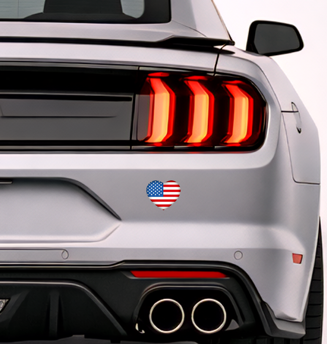 America Amerika Herz Aufkleber Sticker – USA Flag Heart Sticker – Auto Laptop Helm Geschenk – 5,0 × 4,5 cm (057)