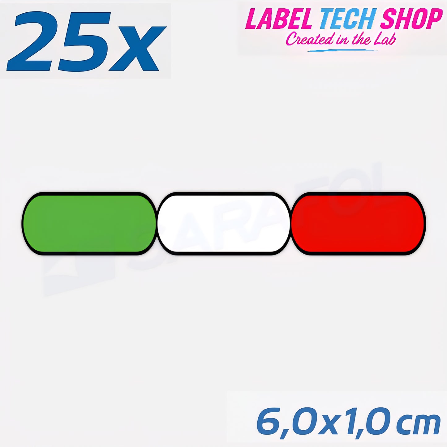 25x Italia/Italien Aufkleber Flagge 6×1 cm Italien Streifen Adesivo Sticker 037