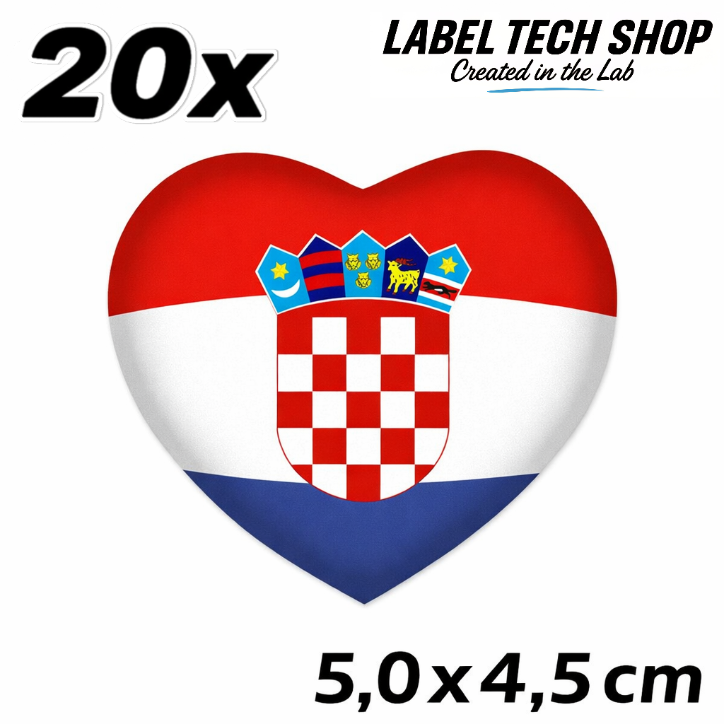 Kroatien Hrvatska Croatia Herz Aufkleber – Croatia Auto Laptop Helm – 5,0 × 4,5 cm (051)