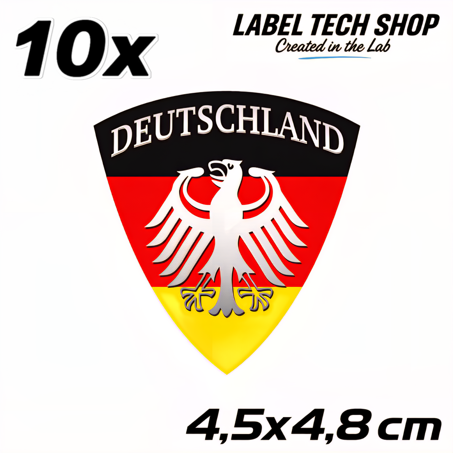 Deutschland Emblem Aufkleber 4,5 x 4,8 cm – Germany Adler Wappen Sticker (114)