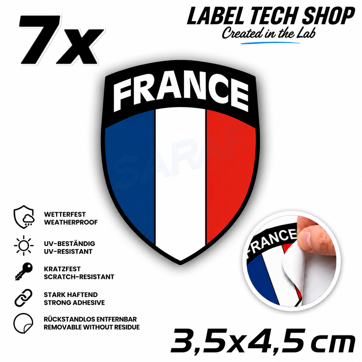 🇫🇷 Frankreich Militär Aufkleber France Sticker Autocollant France Emblem Auto Helm 3,5x4,5cm NR.042