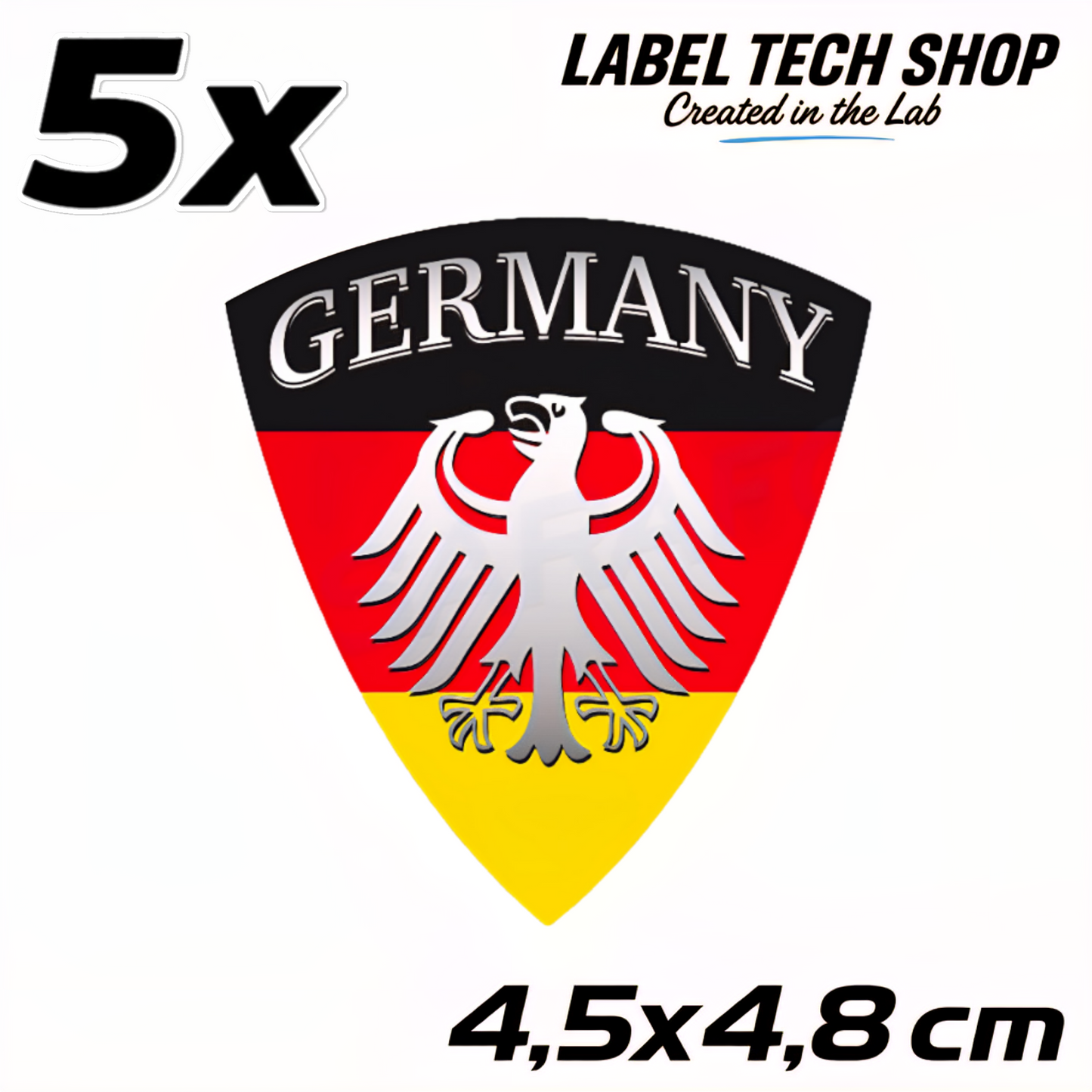 Germany Emblem Aufkleber 4,5 x 4,8 cm – Deutschland Adler Wappen Sticker (116)