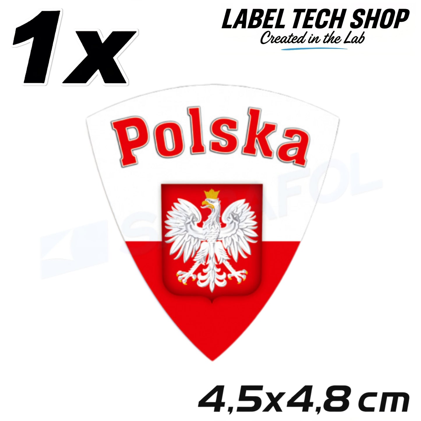 1x Polen Aufkleber 🇮🇩 Polska naklejka Polish Sticker Flagge 4,5x4,8cm 021