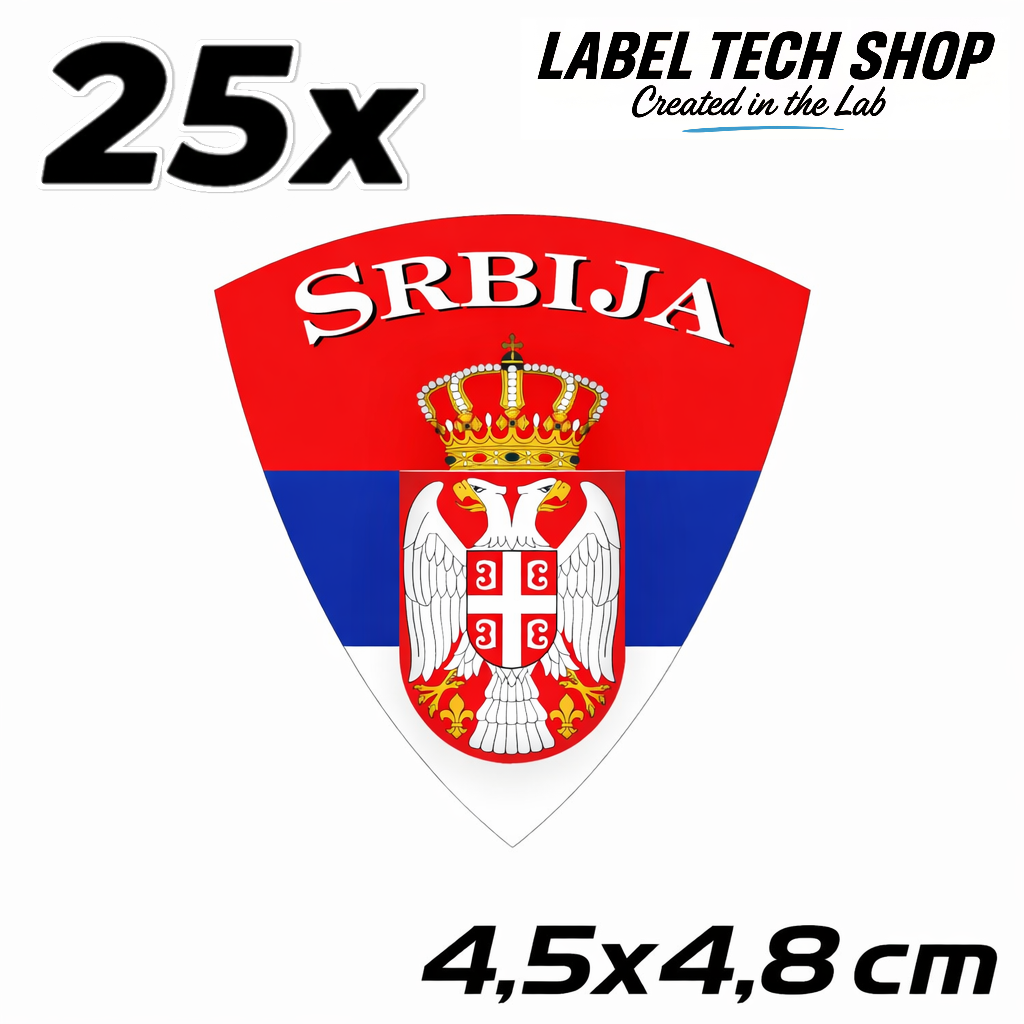 Serbien Serbia Srbija Wappen Aufkleber – Serbia Coat of Arms Emblem Sticker – 4,5 × 4,8 cm (010)